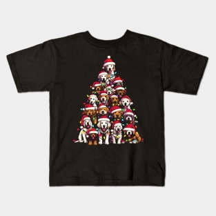 Christmas Tree Dogs Kids T-Shirt